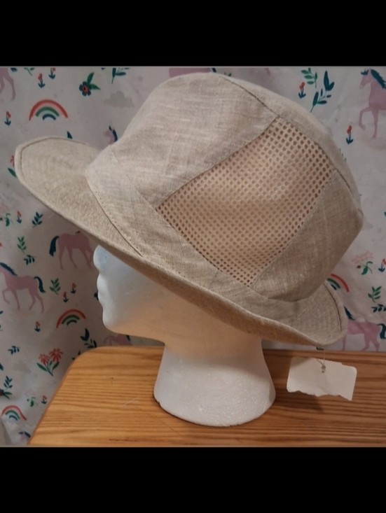 NWT Henschel Cream Italian Linen Mesh Lightweight Unisex Breezer Safari Hat SZ M main image 7
